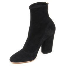 E4738 tronchetto donna black SERGIO ROSSI scarpe suede stretch boot shoe woman