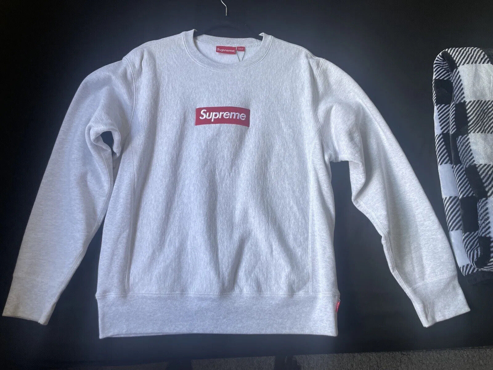 Supreme box logo crewneck FW18 Heather Grey | eBay