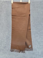 Polo Ralph Lauren 100 Lambs Wool Chocolate Brown 60" Scarf Pony Scotland mABX