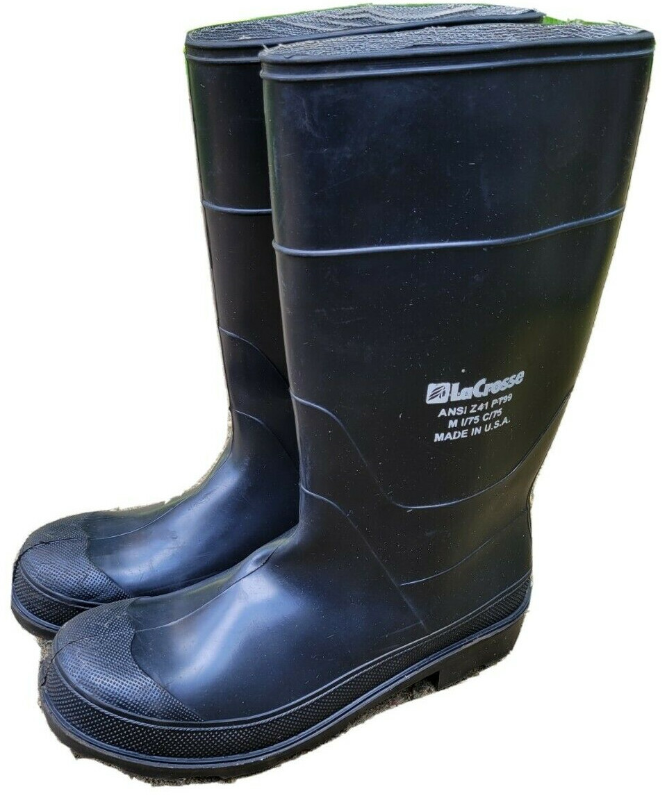 USA LaCrosse Steel Toe Rubber Boots Men 
