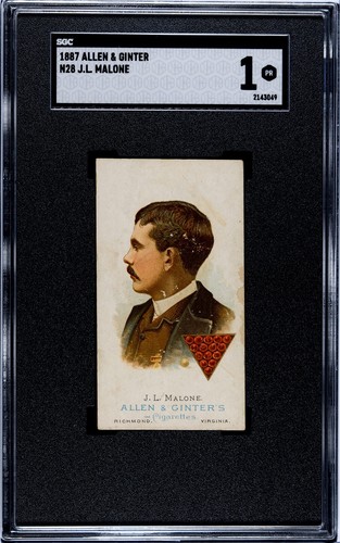 1887 N28 Allen & Ginter #30 J.L. Malone — SGC 1