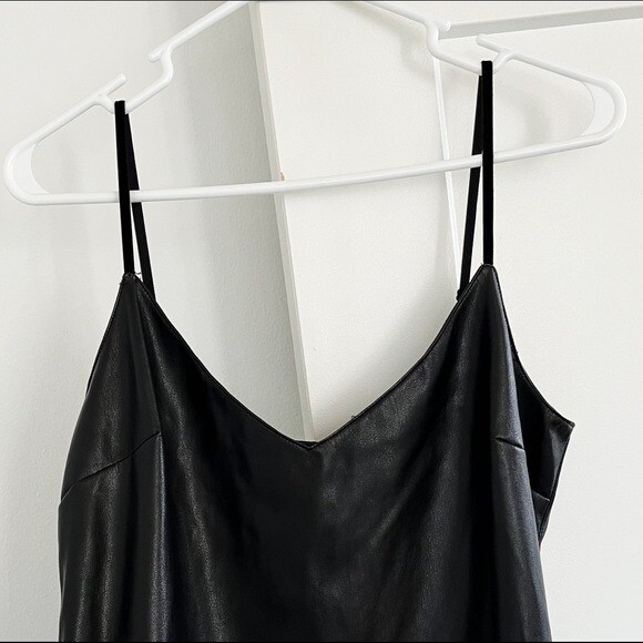 BB Dakota Dress Faux Leather Turn Up The Volume Sleeveless Mini Dress NWT  Medium | eBay