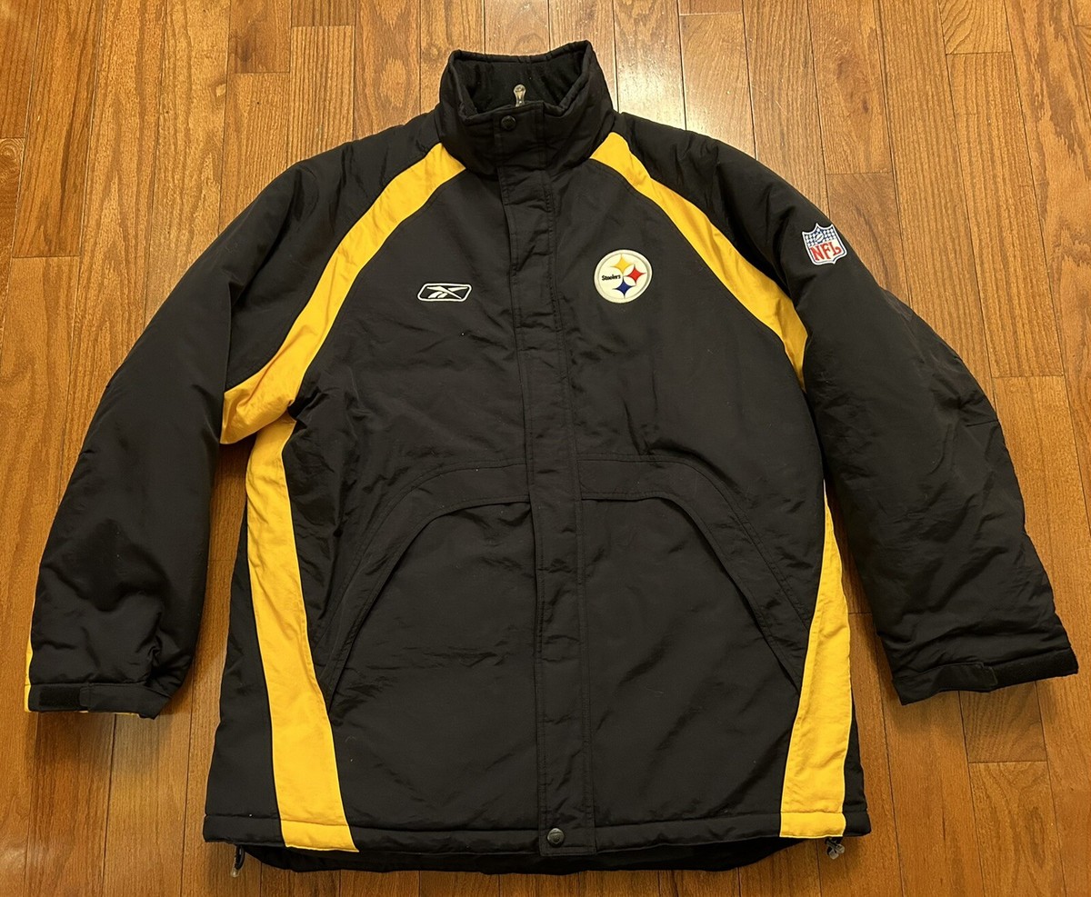 Pittsburgh Steelers Reebok NFL Team Apparel Jacket Large Vintage