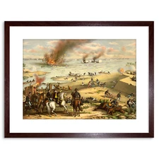 War American Civil Battle Naval Monitor Merrimac USA Framed Print 9x7 Inch