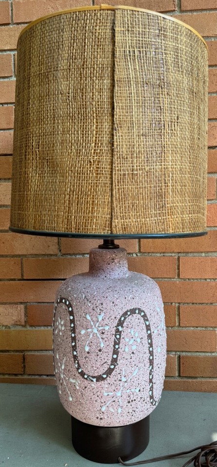 Moder Atom Vintage 50s Atomic Era Pottery Lamp Mid Century MCM Modern Lighting ...