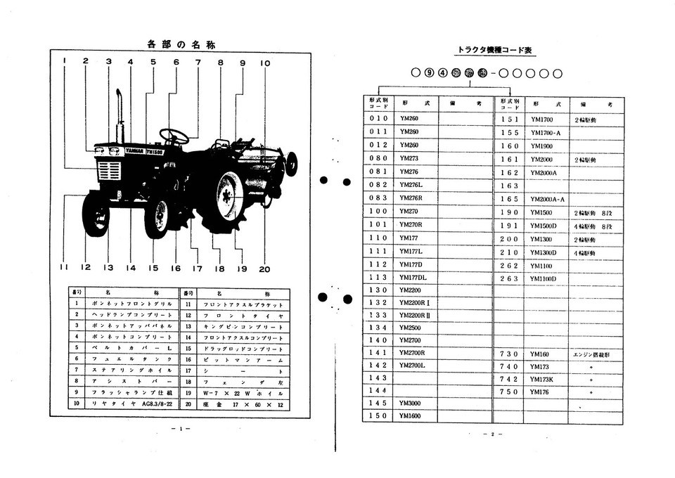 1500 Tractor Service Parts Manual Fits Yanmar YM1500 YM1500D eBay