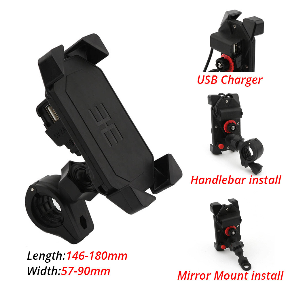 Motorcycle Phone Holder With USB Charger - For Honda Goldwing 1000 1200 1500 1800