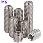 M6 - 1.0 304 Stainless Steel Grub Screws Hex Socket Set Screws Cup Point DIN 916