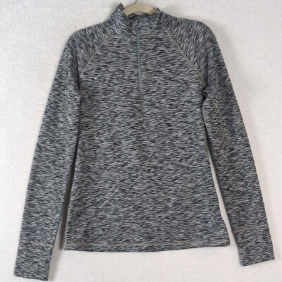 GAP Fit Women's Gray Heathered Half Zip Athletic Pullover Size M