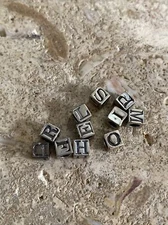 Lot Of 11 Child Initial Bead Charms For Charm Bracelet Or Crafts #2665