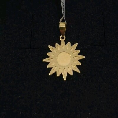 Anhänger Gold 18k 750 Mls. Sonne IN Brillo-Mate. 18,5 MM