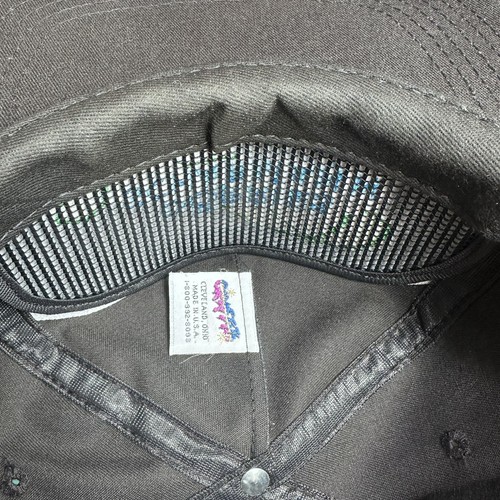 Vintage Graffiti Dorries Scharmann Cap Black Strap back Trucker Hat Made USA - Picture 9 of 10