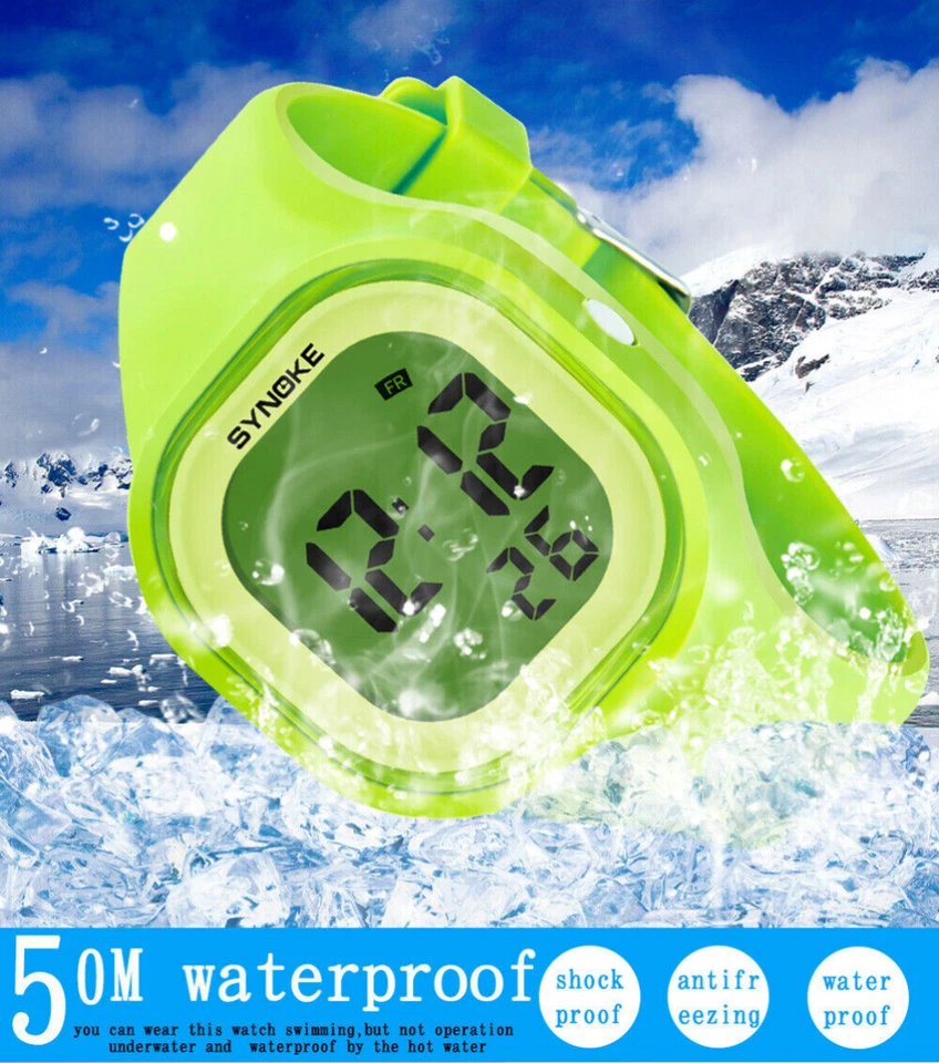 Niños Niños Niñas Reloj Digital Deportivo Electrónico Impermeable Reloj de Pulsera Niño Regalo Foto 3 de 4