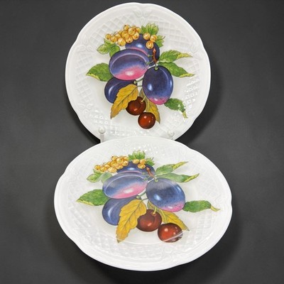 Philippe Deshoulieres Limoges France Collection Fruit Porcelain 6in Plates Set 2