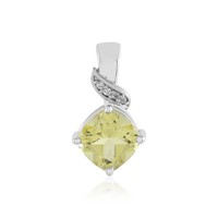Cavill SilberanhäNger 925 Sterlingsilber Platin 1,29Ct Limonenquarz GrüN Damen