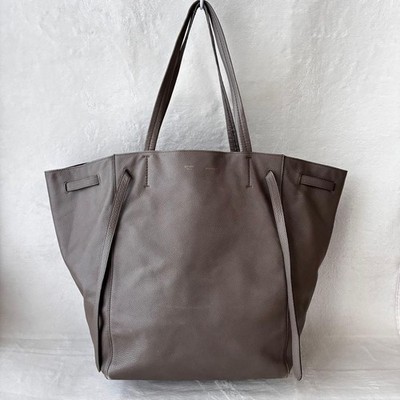 CELINE Tote Bag Cabas Phantom medium mit Quaste grau beige greige Handtasche ...