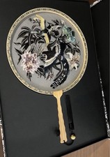 Christian Dior Handheld Fan Chinese Embroidery VIC Lunar New year Collectible