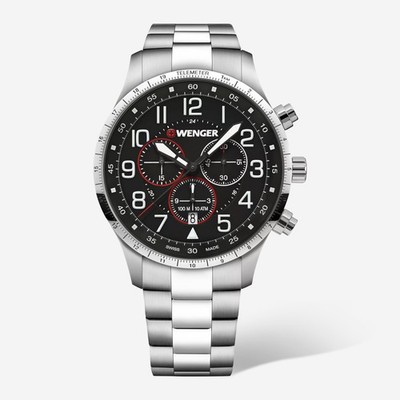 WENGER Swiss Army Men's 01.1543.120 Attitude Black Dial