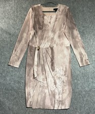 Donna Karan New York Dress Womens Large Blush Abstract Midi Artsy Wedding Party