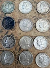 Lot of 12 Mercury Silver Dimes 1929-1945, Assorted Years/Grades, American Coins