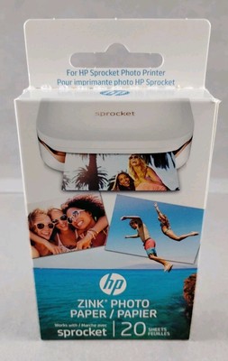HP Sprocket Zink Photo Paper 2x3'' for HP Sprocket Photo Printers, 20 Sheets READ