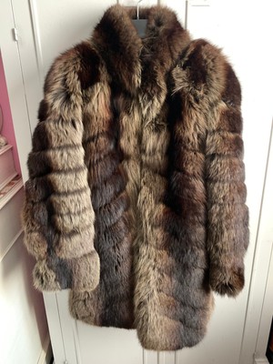 Echtpelzmantel Silberfuchs L Jacke Fuchs grau weich...