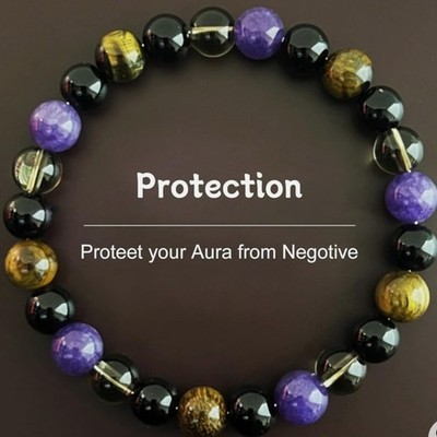 2 Pcs. 8mm Purple Tiger's Eye Bracelet Crystal HealingChakra Jewellery