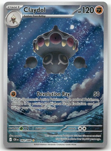 Claydol - 092/086 #92/86 (Holo) (NM) ME04: Chaos Rising CRI Pokemon