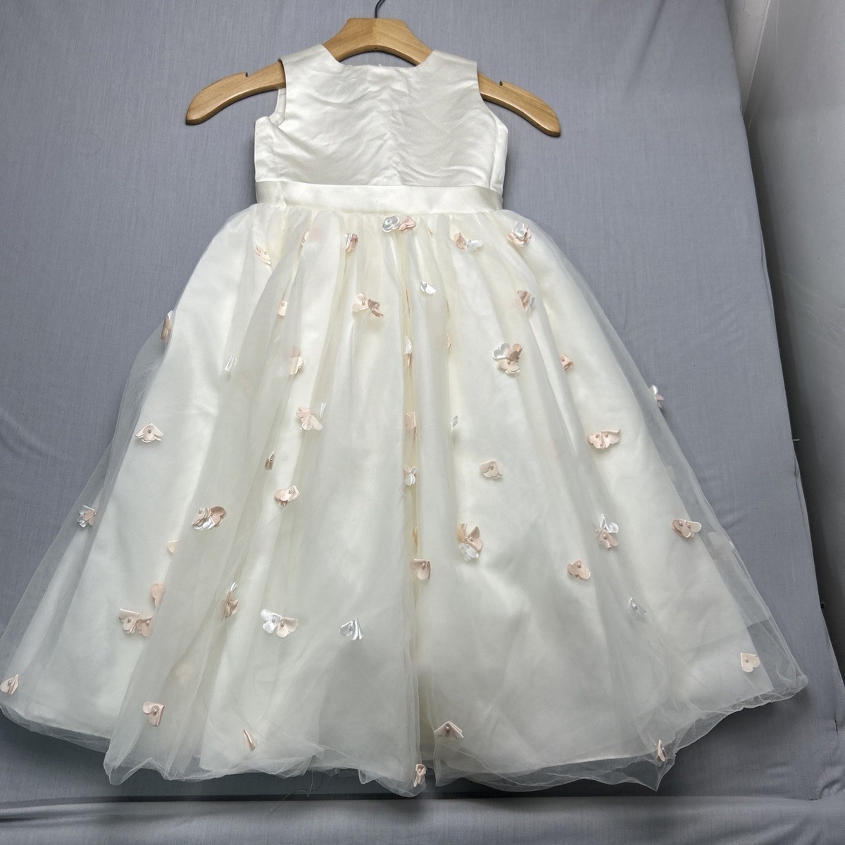 Joan Calabrese for Mon Cheri Flower Girl Dress Ivory Size 5 | eBay