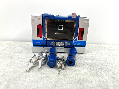 Vintage Transformers G1 Soundwave Cassette Deck Opens Complete Action Figure