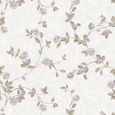 Floral Peel and Stick Wallpaper, Vintage Flower and Leaf Contact Paper, Grey ...