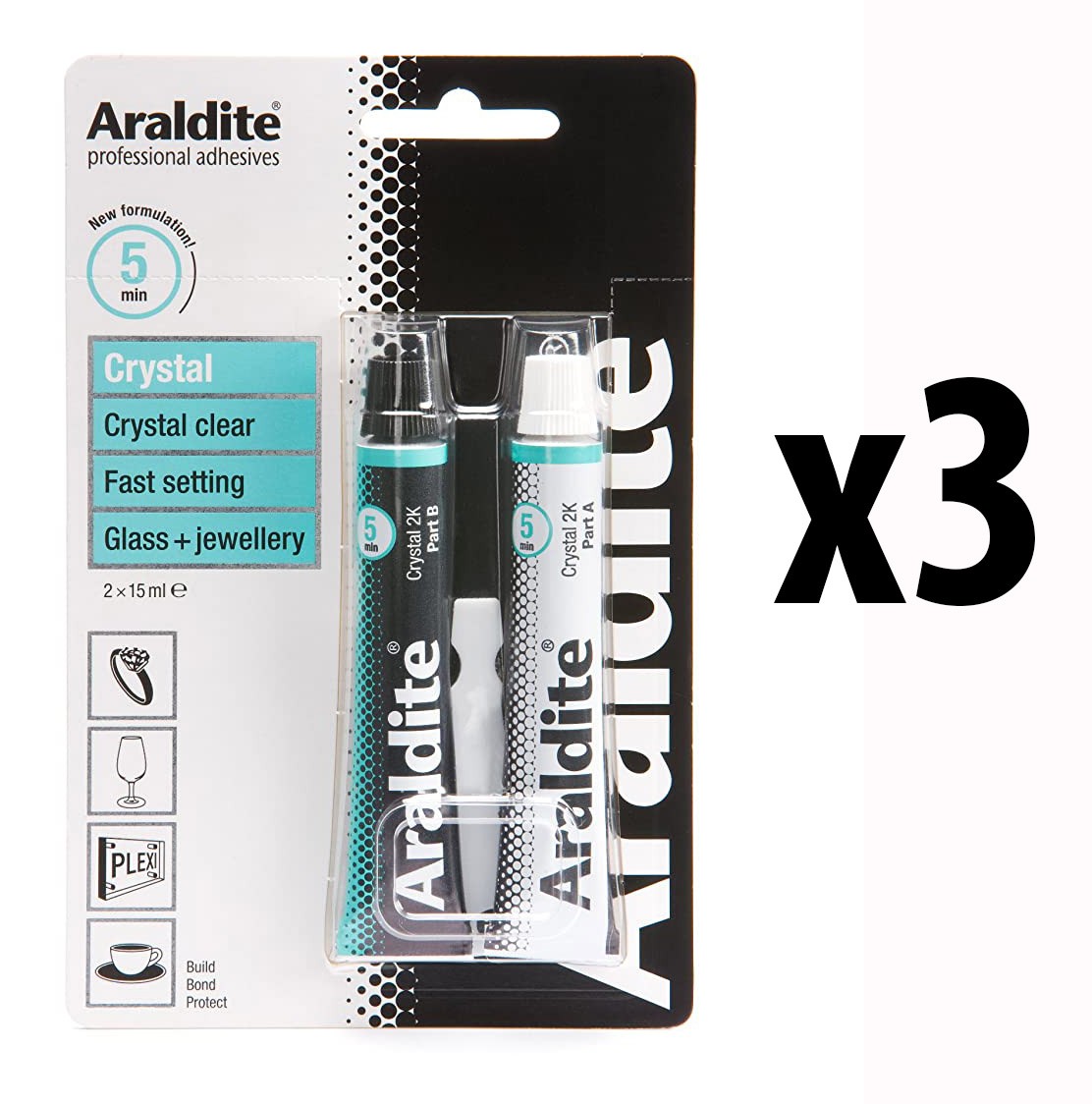 3x Araldite Crystal Clear Ceramic Glass Jewellery China Porcelain Glue Adhesive - Image 12