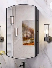 Ebern designs arch metal frame medicine cabinet  beveled mirror 16x24 SF4