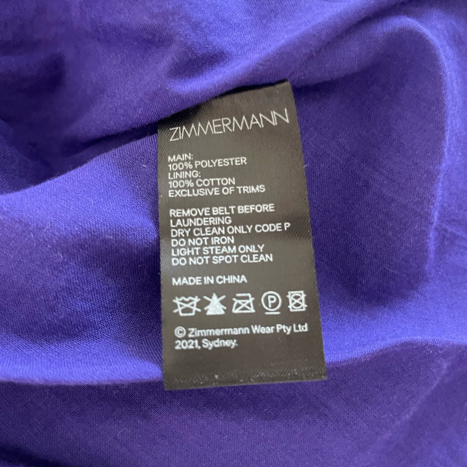 Zimmermann Dress Size 2/AU 12/US 8 Pleated Plissé Gold Chain Belted Lapis  Midi