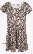 GAP Ladies Summer Beige/red Lined Printed Cotton Tea Dress UK 10