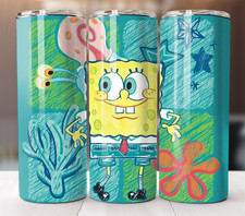 Yellow Square Kids Cartoon Theme 20oz Stainless Steel Tumbler Insulated Cup