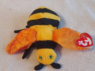 Ty Beanie Baby Plush Buzzie the Bumble Bee 7'' Stuffed Animal Toy 2000 NEW