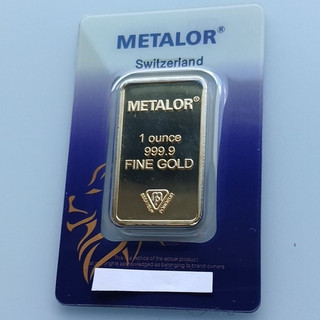 Metalor Gold Bar 1 oz 999.9 Fine Gold in Blister Switzerland
