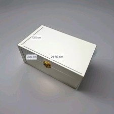 White Wooden Chest Storage Box Keepsake Perso...