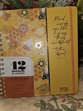 CREATIVE EXPERT 12 MONTH PLANNER.."KIND WORDS ARE LIKE HONEY" JAN '26-DEC'26🐝🐝