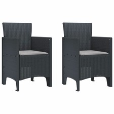 Image of WALPLUS Garden Chair 2 pcs Anthracite Polypropylene Outdoor Patio Seating Set