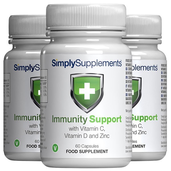 Vitamina C, D e zinco - 180 Capsule - Adatto ai vegani - Simply Supplements