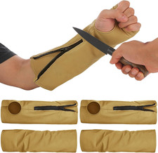 2 Pairs Leather Arm Guards Leather Welding Work Sleeves Cut Resistant Arm Protec