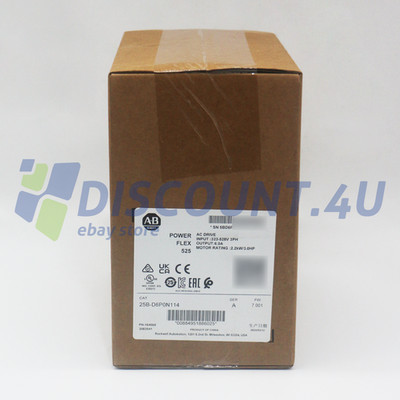 Factory Sealed 25B-D6P0N114 PowerFlex 525 AC Drive 2.2kW 3Hp SER A 25BD6P0N114