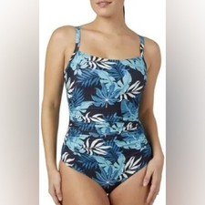 32 Degrees Cool Size XL Floral Ruching Detail One Piece Swimsuit. New With Tags