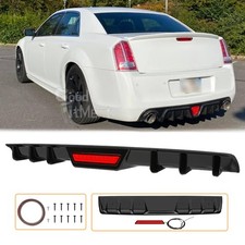 For Chrysler 300 C Srt8 Rear Bumper Diffuser Lip Spoiler W Led Tail Break Light