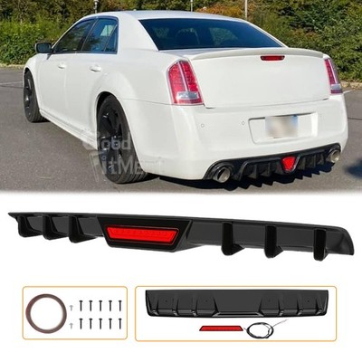 For Chrysler 300 C SRT8 Rear Bumper Diffuser Lip Spoiler w/ LED Tail Break Light