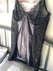 Lace and Faux-Leather Black Chemise, XL — photo 1