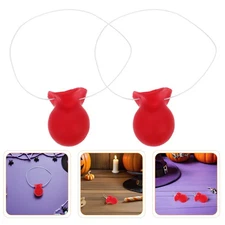 10 Pcs Red Elastic Band Clown Nose Rubber Clown Costume Accessories for Carnival