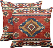 Britimes Throw Pillow Covers Set of 2, 18 X 18 Inch, Geometric Aztec